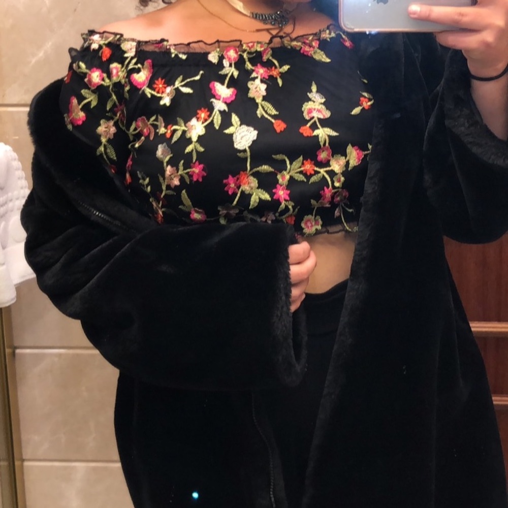 Floral Crop Top Off the Shoulder